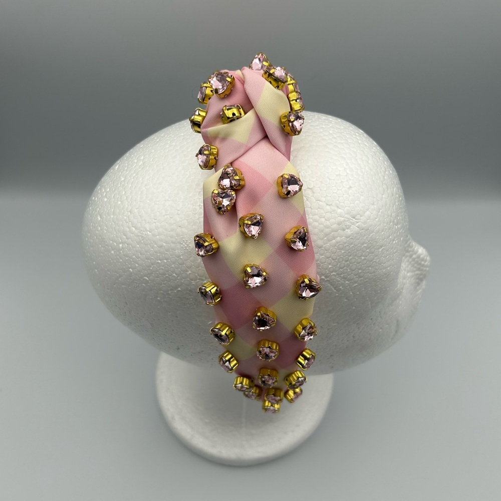 Lele Sadoughi X Stoney Clover Lane Watermelon Heart Crystal Knotted Headband - Picture 14 of 16